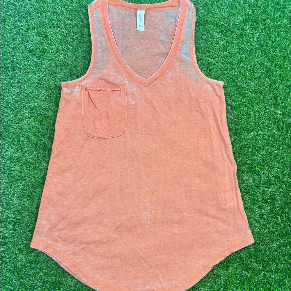 Altar'd State Orange V-Neck Tank Top